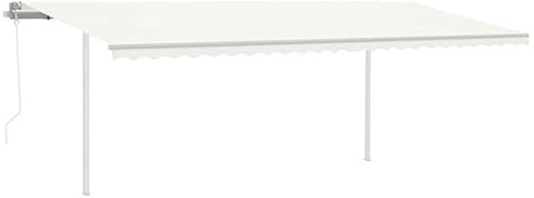 Automatische Markise mit & Windsensor 6x3 m Creme - Pulverbeschichtetes Aluminium, Eisen & 100% Polyester Stoff - Perfekte Terrassenbeschattung
