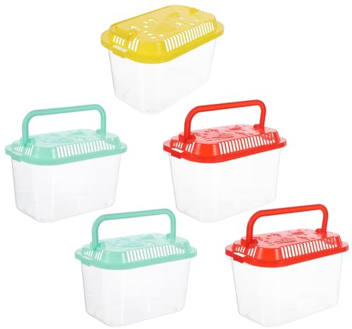 ELEOUTI Leichter Fischtransportbehälter aus Robustem Kunststoff 5 Stück Rechteckig Tragbar für Reisen und Umzüge Modernes Design in Hellgrün Zufällige Farbe