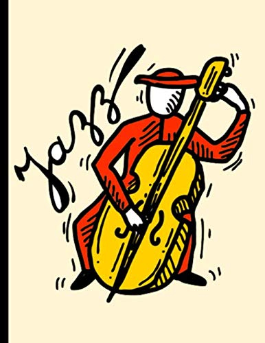 Jazz with Cello Player: 8.5 x 11 College Ruled Notebook