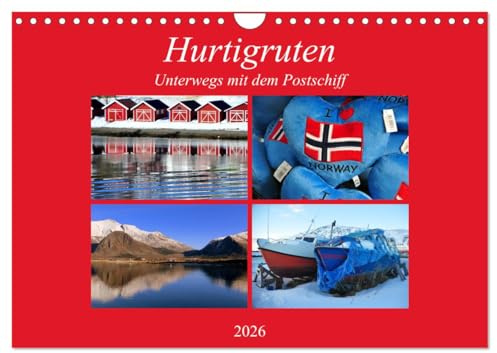 Hurtigruten - Unterwegs mit dem Postschiff (Wandkalender 2026 DIN A4 quer), CALVENDO Monatskalender: Für die einen ist es die schönste Seereise der ... Art Norwegen kennenzulernen. (CALVENDO Orte)