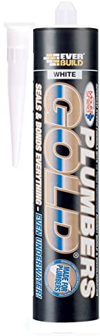 Everbuild Plumbers Gold Sealant and Adhesive with Mould Shield, White, 290 ml