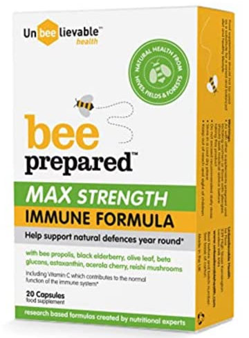 Unbeelievable Health Bee Prepared Max Strength Immune System Formula - Created by Nutritional Experts - Contains Bee Propolis, Elderberry and More – Immunity Support Supplement