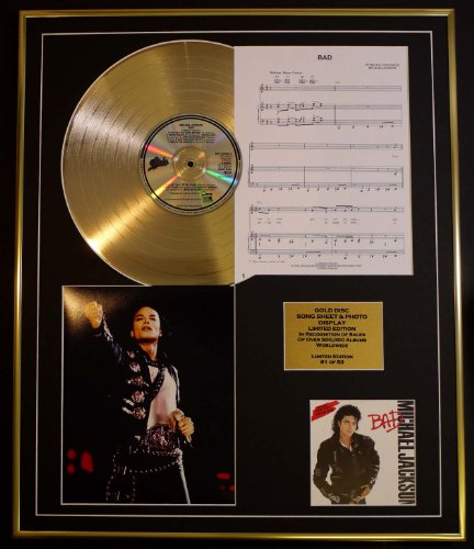 GOLD RECORD Michael Jackson/CD Goldene Scheiben, Songblatt und Foto Edition/COA/Album, Bad/Song Sheet