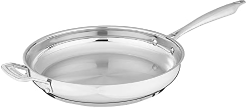 Cuisinart Edelstahl-Pfanne mit Helfer, 12 Sautépfanne, 5 Liter, Rostfrei, Dishwasher Safe