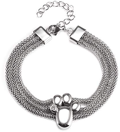 Pfote Power Energie Edelstahl Magnet Armband Hund Katze Bär mit Swarovski Kristall Energetix 4you 7141 Länge Uni 19-24 cm