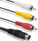 Cable Adaptador S-Video 4 Pines SVIDEO Macho a 3RCA AV Macho 1.5 Metros