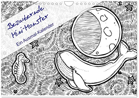 Bezaubernde Mini-Monster - Ein Ausmal-Kalender (Wandkalender 2025 DIN A4 quer), CALVENDO Monatskalender: Ein Ausmal-Kalender für Groß und Klein (CALVENDO Hobbys)