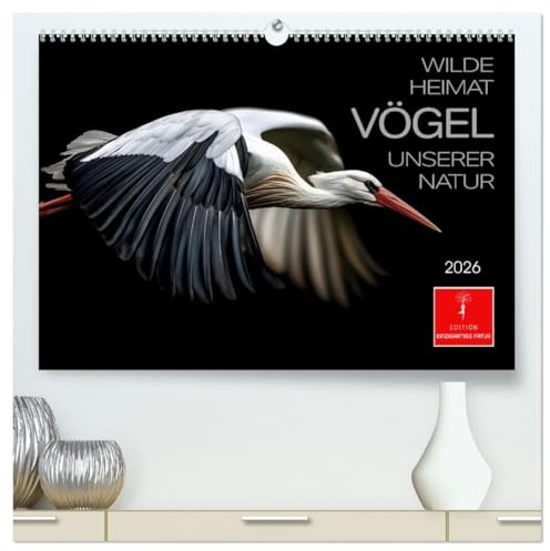 Wilde Heimat - Vögel unserer Natur (hochwertiger Premium Wandkalender 2026 DIN A2 quer), Kunstdruck in Hochglanz: Erleben Sie die zeitlose Schönheit der Vogelwelt. (CALVENDO Tiere)