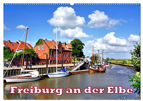 Freiburg an der Elbe (Wandkalender 2026 DIN A2 quer), CALVENDO Monatskalender: Das malerische Freiburg an der Elbe und sein Hafen (CALVENDO Orte)