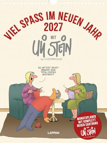Viel Spaß im neuen Jahr 2027 mit Uli Stein: Monatsplaner mit komplett neuen Cartoons: Wandkalender im Hochformat mit Spiralbindung (Uli Stein Kalender 2027)