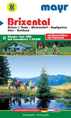 Brixental: Wander-, Rad-, MTB- und Tourenkarte 1:25000 mit Wanderführer und Panorama (Mayr Wanderkarte)