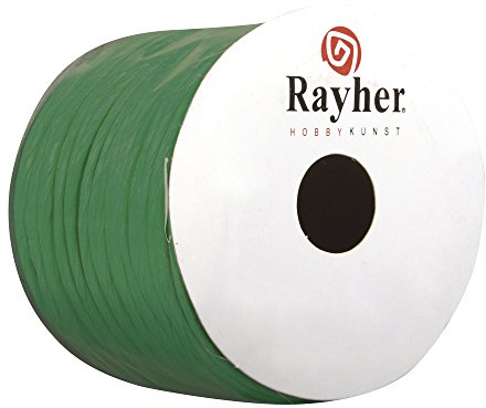 Rayher Papierkordel mit Draht, 2 mm ø, Rolle 25 m, grün, Papierdraht, Papierschnur mit Drahteinlage, zum Basteln, 5116013