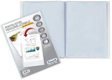 Favorit Portalistino Personalizzabile 60 Buste Buccia d'arancia, 22 x 30 cm, Trasparente