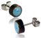 CHICNET Ohrstecker Unisex 8 mm Kokosnuss Holz Edelstahl Stein Inlay rund Türkis | Lobe Piercing Damen Herren Ohr Schmuck Handarbeit Chirurgenstahl |Geschenk Ohrringe braun Türkis
