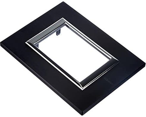 BTicino HA4803XS Axolute Placca Ovale, 3 Moduli, Antracite Spazzolata