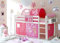 TiCAA Hochbett, Kinderbett Spielbett mit Treppe aus Kiefer Massivholz Bettgestell 90 x 200