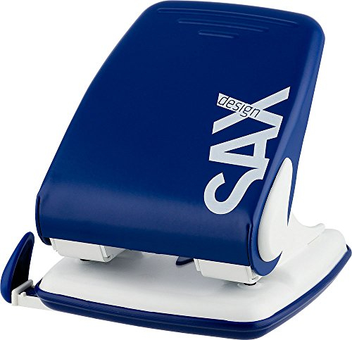 SAX 518 Locher | 40 Blatt | Mit Anschlagschiene (Blau)