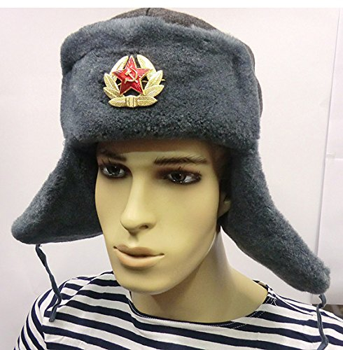 Ushanka aus echter Wolle in Ausstattung russische Armee Original russische Armee Größe M (EU)