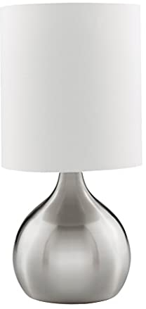 Touch - Lampen Satinsilber / weiß Drum Shade - Scheinwerfer 3923SS