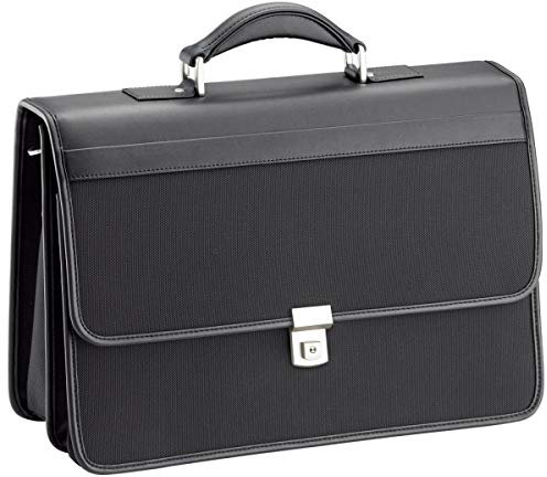 Bowatex Schultertasche 43 cm groß Aktentasche Laptoptasche Schwarz Nylon D & N