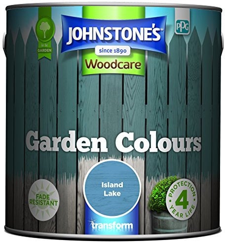 Johnstone’s - Garden Colours - Island Lake - Exterior Wood Paint - Fade Resistant - Suitable for Garden Furniture Outdoors - Fence Paint - Dry in 2 hours - 12m2 Coverage per Litre - 2.5L