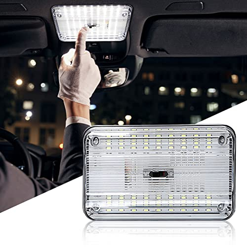 OurLeeme Auto Innenbeleuchtung, Auto Superhelle LED-Licht CAr Decke Innen Rechteckiges Licht mit Ein / Aus-Taste für 12V Autos