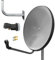 ARLI 60cm HD Sat Anlage Single LNB Digital + Wandhalter 45cm + 2 F-Stecker 1 Teilnehmer Antenne Grau UHD 4K FullHD