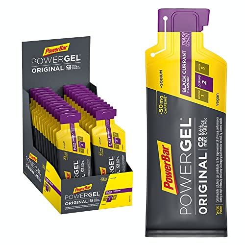 Powerbar - PowerGel Original - Black Currant - 24x41g - High Carb Energie Gel - Natrium - 50mg Koffein