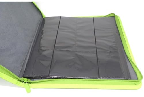 docsmagic.de Premium Pro-Player 12-Pocket Playset Zip-Album Light Green - 480 Card Binder - MTG - PKM - YGO - Reissverschluss Hellgrün