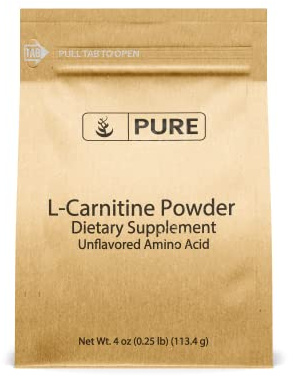 Pure Originial Ingredients L-Carnitine Powder (4 oz) Gluten-Free, Non-GMO Dietary Supplement, Unflavored, No Filler or Additives