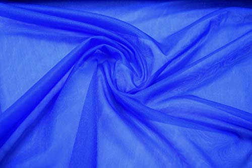 Fabrics-City royalblau bi-stretch fein Netz Mesh Stoff Tüll mit Glitzer Netzstoff Meterware ab 50cm Tüllstoff Dekonetz Gitterstoff für Nähen Basteln Mode Dekoration Tischläufer, 5081