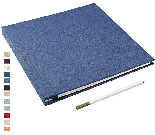 Yopih Selbstklebende 10x15 Fotoalbum Einkleben und zum Selbstgestalten Groß leinen Photoalbum mit 40 weißen Seiten, Hochzeit Jahrestag Geburtstag Geschenke, mit einem Kugelschreiber, 33x32cm