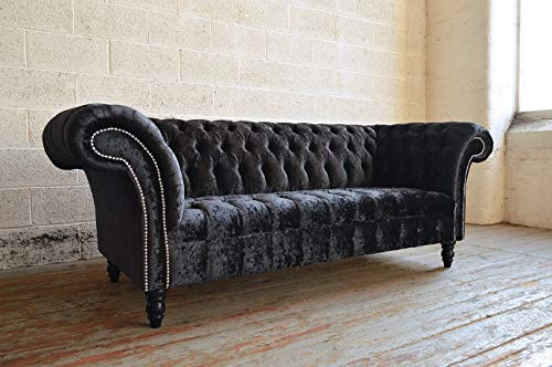 jvmoebel Chesterfield 3 Sitzer Couch Polster Sitz Textil Stoff Leder Couchen Sofas Sofa