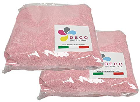 Decomadeinitaly Sable coloré pour décorations 0,3/0,7 mm Lot de 2 kg. (Rose)