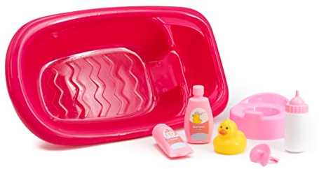 TACHAN- Bañera de Juguete - para muñecas hasta 35 cm – Contiene 7 Accesorios – Dimensiones 37X21X10cm (CPA Toy Group 772T00401)