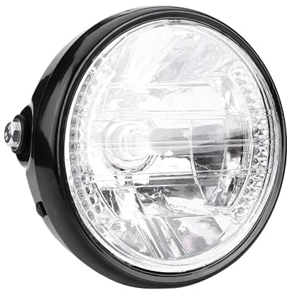 Ejoyous 7 Motorrad Scheinwerfer Rund, 178 mm 12V LED Scheinwerfer Halterung Motorrad, Mofa Scheinwerfer, für Hercules Prima 2 3 4 5S Mofa und Optima Moped schwarz, Unisex, Multipurpose