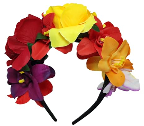 Serre-tête à fleurs mexicaines pour Halloween, fête des morts, accessoire pour cosplay, carnaval, fête d'Halloween