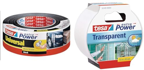 tesa extra Power Universal Gewebeband & Reparaturband extra Power, transparent, 10m x 50mm