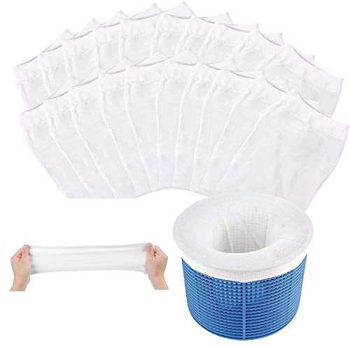 PiliStar Skimmer Socks, Pack of 20 Pool Skimmer Socks, Pool Skimmer Socks, Reusable and Super Elastic Fabric Filter for Skimmer Basket, Pump, Pool, Spa