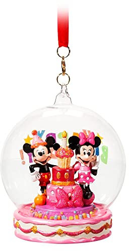 Disney Adorno de feliz cumpleaños de Mickey y Minnie Mouse