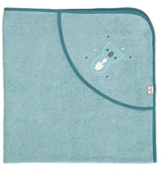 Sterntaler Baby Unisex Badetuch Baby GOTS Kalla - Badeponcho Baby, Kapuzenhandtuch, Badehandtuch Kinder mit Koalamotiv - Bio - blau meliert