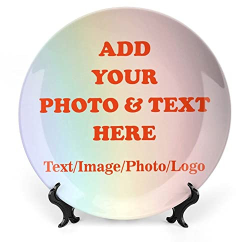 Piatto Decorativo In Ceramica Con Foto Personalizzata Con Espositore - Piatto In Ceramica Personalizzato Personalizzabile Con Immagine/Testo,Regalo Commemorativo Per Coppia Amico Di Famiglia Complean