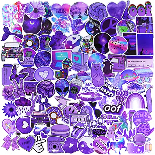 LiLa Aufkleber Set, Aesthetic Vintage Wasserdicht Vinyl Stickers für Fahrrad Koffer Helm Laptop Skateboard Auto Motorrad Graffiti Wasserflasche (100 Stück)