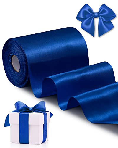 FAKILO Geschenkband 10cm Breit Satinband Grün Band für Grand Öffnung, Eröffnungszeremonie, Schleifenband Ringelband für Weihnachten Hochzeit Geburtstag Valentinstag Deko
