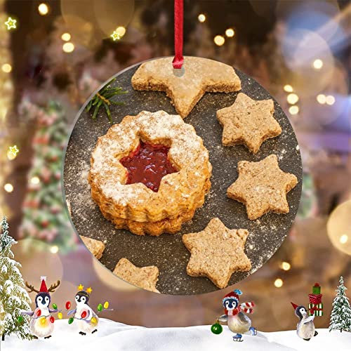 Lustiges Essen Personalisierte Weihnachtsschmuck 2022 Kamille Marmelade Kekse Weihnachtsdekorationen für Baum Acryl Weihnachtsschmuck Andenken Geschenke für Urlaub Souvenir Hochzeit Geburtstag
