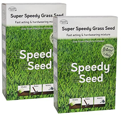 Pronto Seed Rasensamen – 2,8 kg Premium-Qualität, 168 m2 Abdeckung für Nachsaat – schnell wachsende und strapazierfähige Grassamen – auf DE-Klima zugeschnitten – Defra-zugelassen