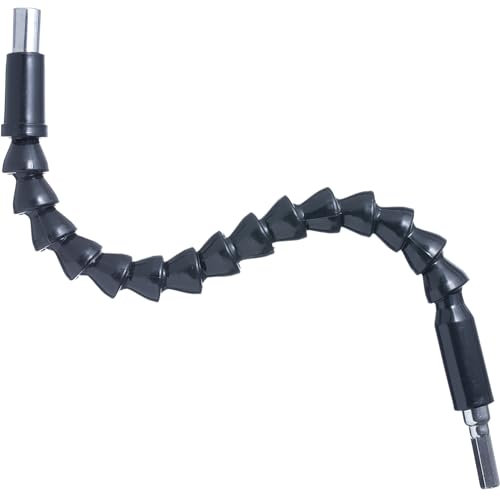Flexible Drill Bit Extension with Magnetic Hex Soft Shaft - Connect Drive Shaft Tip Drill Bit Kit Adaptor - Flexible Screwdriver Extension for Tight Spaces, Black