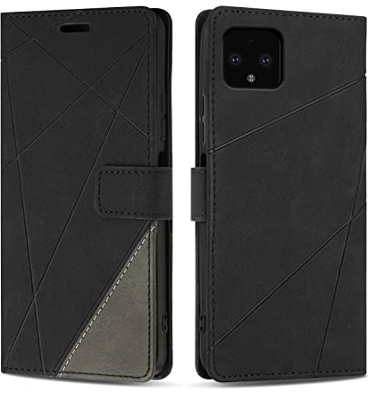 SONWO Coque pour Google Pixel 4, Protection Housse Etui en Cuir PU Portefeuille Livre pour Google Pixel 4, Emplacements Cartes, Fonction Support, Noir