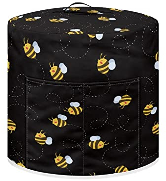 SCRAWLGOD Honey Bee Pressure Cooker Cover Air Fryer Cover 3 qt Food Steamer Cover Dust Cover Rice Cooker Cover Kitchen Appliance Accessories Dust Proof Washable