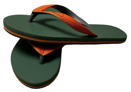 Its-Me Flip Flops | die weichesten Flip Flops Aller Zeiten weil aus100% Naturkautschuk | (moos/orange)